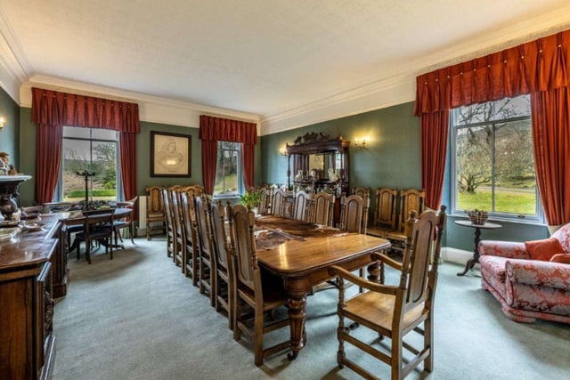 The dining room is perfect for entertaining guests - and big enough for a proper Highland banquet.