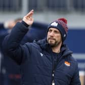 Head coach Mike Blair leads an Edinburgh Rugby training session ahead of the 1872 Cup 2nd leg against Glasgow Warriors at Murrayfield. (Photo by Mark Scates / SNS Group)