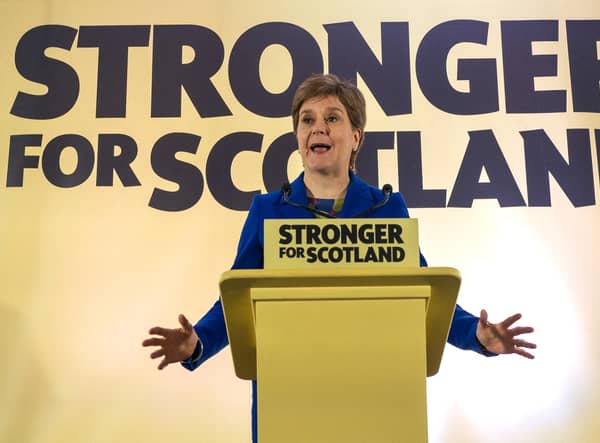 SNP leader and First Minister of Scotland Nicola Sturgeon issues a statement at the Apex Grassmarket Hotel in Edinburgh following the decision by judges at the UK Supreme Court in London that the Scottish Parliament does not have the power to hold a second referendum on independence.