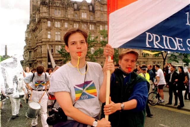 The first Pride Scotland march took to the streets of Edinburgh in June 1995.