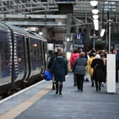 Passengers at Glasgow Central station. Picture: John Devlin