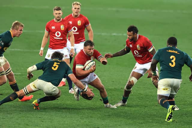 Rory Sutherland goes on the attack against the Springboks. Picture: David Rogers/Getty Images