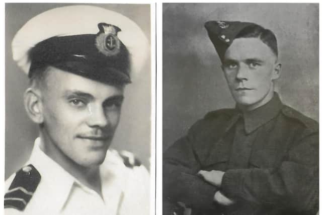 Officer John Cumming Sclater, of Kirkwall, a radio engineer with the Merchant Navy (left( survived the Rohna attack in November 1943 . Private William McGowan, 25, of Partick, Glasgow, was killed - and his body was never found. Families of both men have been on a long search for information about the bombing and what happened to those on board. PICS: Contributed.