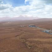 An artist's impression of Space Hub Sutherland, planned for Moine in the far north of Scotland -- which aims to be the world's first carbon-neutral spaceport on working croft land