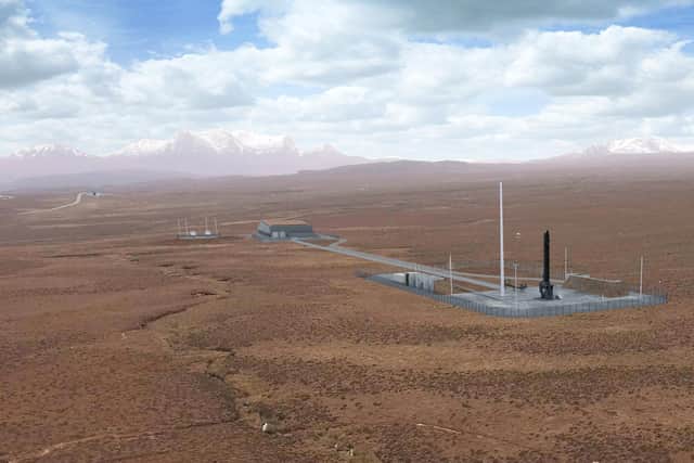 An artist's impression of Space Hub Sutherland, planned for Moine in the far north of Scotland -- which aims to be the world's first carbon-neutral spaceport on working croft land