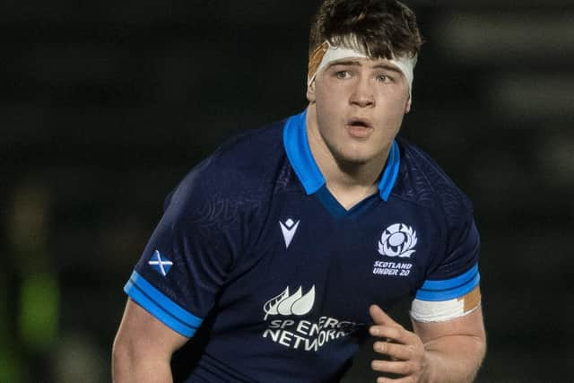 Corey Tait in action for Scotland Under-20s in last month's Six Nations win over Wales at Scotstoun.  (Photo by Ross MacDonald / SNS Group)