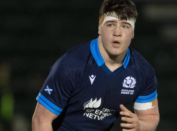 Corey Tait in action for Scotland Under-20s in last month's Six Nations win over Wales at Scotstoun.  (Photo by Ross MacDonald / SNS Group)