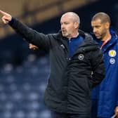 Scotland manager Steve Clarke points the way during the Euro 2020 play-off between Scotland and Israel at Hampden Park (Photo by Craig Williamson / SNS Group)