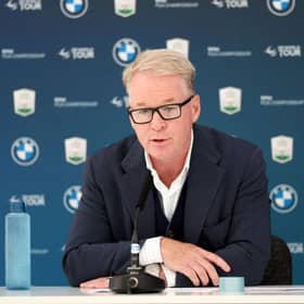 Keith Pelley, CEO of The European Tour Group and DP World Tour, addressed players at a meeeting at The Belfry, where the Betfred British Masters is taking place this week Picture: Luke Walker/Getty Images.