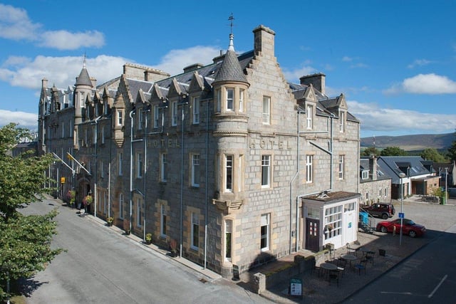 The 4 star hotel Grant Arms Hotel sits on the village square in Grantown-on-Spey in the Cairngorms National Park. Previous guests include Queen Victoria but these days you're more likely to find families heading to the Lecht Ski Centre a half hour drive away. Rooms are available from £150 a night.