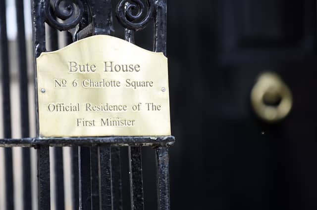 The plaque outside Bute House in Edinburgh. Picture: Lisa Ferguson