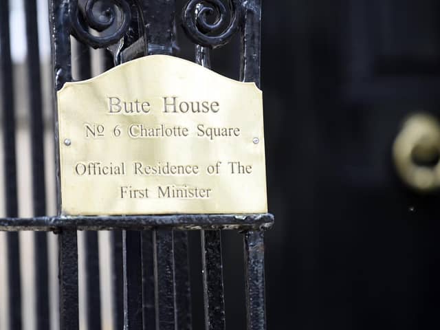 The plaque outside Bute House in Edinburgh. Picture: Lisa Ferguson