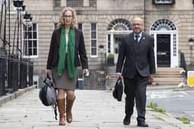 Scottish Green co-leaders Patrick Harvie and Lorna Slater arrive at Bute House in Edinburgh. Picture: Lesley Martin/PA Wire