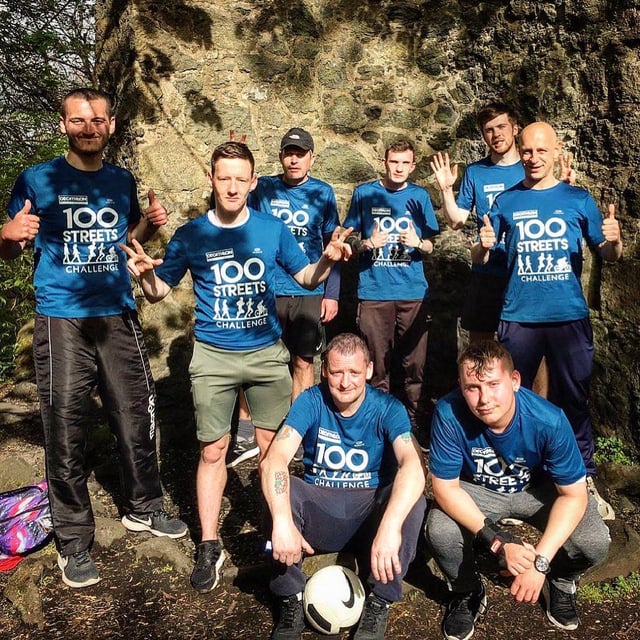 The Street Soccer Scotland group tackling the 100 Streets Challenge