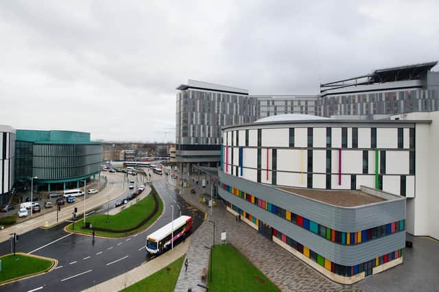 The Queen Elizabeth University Hospital and Royal Hospital For Children (in foreground)