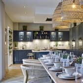 The showhome’s open-plan kitchen dining area