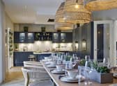The showhome’s open-plan kitchen dining area