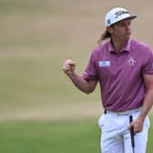 Cameron Smith celebrates on the 18th during the final round at the Old Course. Picture: Ian Rutherford.