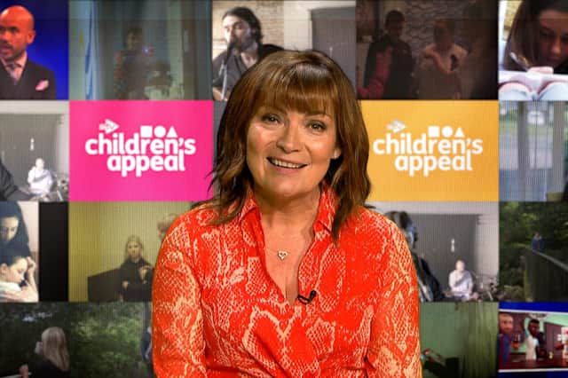 Lorraine Kelly presenting a telefundraiser for the Children's Appeal last Friday (Picture: STV)
