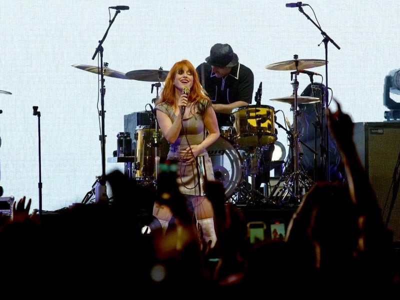 One of many during the evening, the capacity crowd belted out Last Hope from the band's 2013 self titled album.