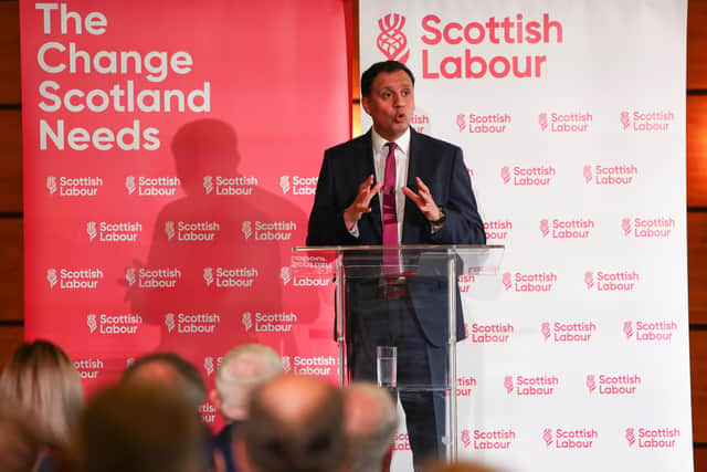 Scottish Labour leader Anas Sarwar delivers his speech on Scottish Labour’s plans to renew and reset devolution (Photo by Jeff J Mitchell/Getty Images)