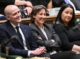 New SNP Westminster leader Stephen Flynn, left, sits next to his deputy leader Mhairi Black in the Commons (Picture: Jessica Taylor/UK Parliament/AFP via Getty Images)
