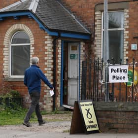 A man arrives to cast his vote at Burrelton and Woodside Village Hall polling station during yesterday's election (Picture: Jeff J Mitchell/Getty Images)