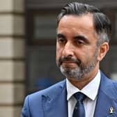 Lawyer Aamer Anwar makes a statement outside Edinburgh Sheriff Court. Picture: Jeff J Mitchell/Getty Images