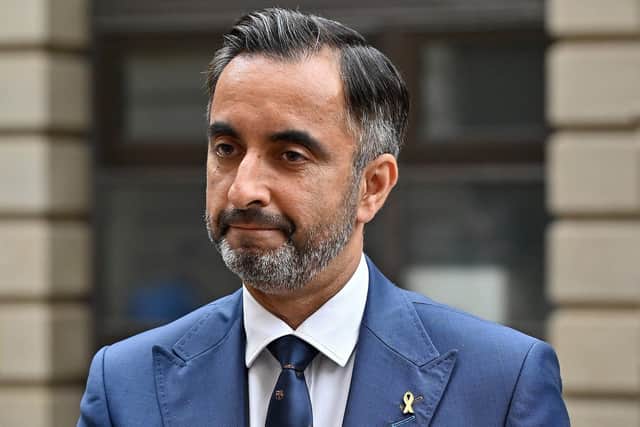 Lawyer Aamer Anwar makes a statement outside Edinburgh Sheriff Court. Picture: Jeff J Mitchell/Getty Images