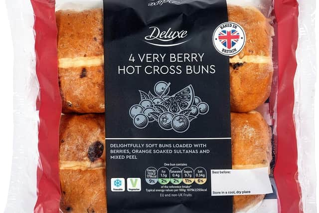 Lidl's Deluxe Very Berry Hot Cross Buns