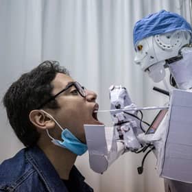 Artificially intelligent bots and robots may be capable of doing more jobs than we might expect (Picture: Khaled Desouki/AFP via Getty Images)