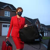 First Minister of Scotland Nicola Sturgeon leaves her home in Glasgow to head to Holyrood in Edinburgh to give evidence to the Scottish Parliament's inquiry into her government's unlawful investigation of the former first minister Alex Salmond