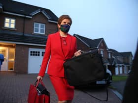 First Minister of Scotland Nicola Sturgeon leaves her home in Glasgow to head to Holyrood in Edinburgh to give evidence to the Scottish Parliament's inquiry into her government's unlawful investigation of the former first minister Alex Salmond