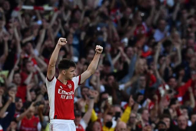 Arsenal should target Kieran Tierney according to one former England player. (Photo by BEN STANSALL/AFP via Getty Images)