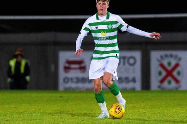 Leo Hjelde  of Celtic during the Glasgow Cup match between Celtic and Partick Thistle in Dumbarton. (Photo by Ross MacDonald / SNS Group)