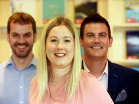 Ross Sharratt, executive manager; Aimee Morgan, branch manager; and Scott Murray, director. Picture: James Mackenzie