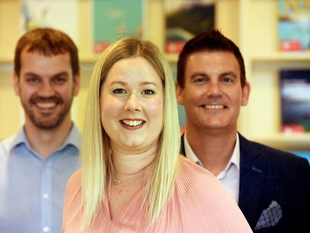 Ross Sharratt, executive manager; Aimee Morgan, branch manager; and Scott Murray, director. Picture: James Mackenzie