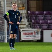 Stephen Welsh cuts a dejected figure during Scotland Under-21s defeat to Turkey.  (Photo by Craig Foy / SNS Group)