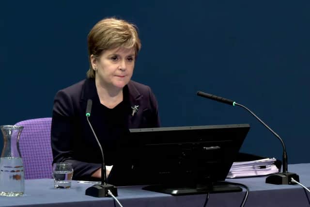 Nicola Sturgeon giving evidence to the UK Covid-19 Inquiry