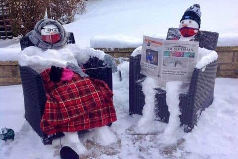 Storm Darcy: Snowmen spotted reading The Scotsman in Dunblane as temperatures hit record lows