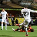 Scott Allan scored Hibs' second goal and was impressive during the first half against Dundee United.