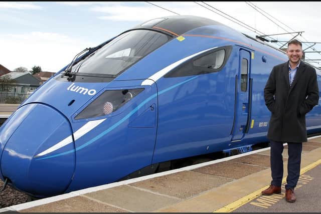 Lumo managing director Martijn Gilbert said passengers would be attracted to the longer Glasgow-London journey via Edinburgh by lower fares. (Photo by SIGNALONGREEN)