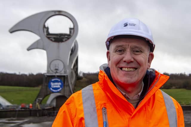 Ross Speirs, head of engineering and infrastructure at Scottish Canals, beside the Falkirk Wheel which is due to re-open in late March. (Photo by Lisa Ferguson/The Scotsman)