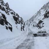 Emergency services rescued a driver left stranded on the road leading into California's Death Valley National Park as the west coast of the US is hit with unprecedented levels of snowfall. Picture: AP