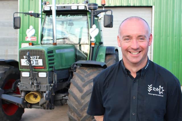 Martin Ross, Ross Agri Services Managing Director, celebrating 50 years of the business. Pictured with a 1994 Fendt 512 C Favorit Turbo.
