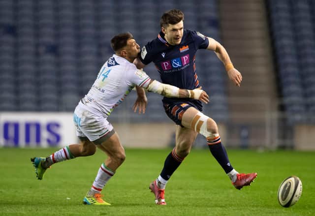 Blair Kinghorn in action against Zebre in the Rainbow Cup. Edinburgh face Glasgow Warriors next in an 1872 Cup decider. Picture: Paul Devlin/SNS