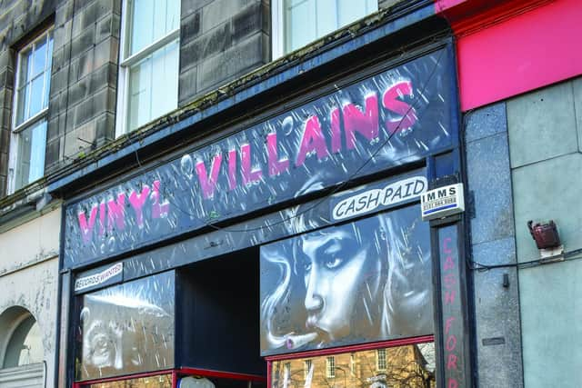 The new Edinburgh's Greatest Hits book features the record shop Vinyl Villains. Picture Peter McNaught