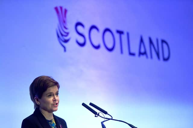 First Minister Nicola Sturgeon appeared in newspaper adverts as COP26 began (Picture: Peter Summers/Getty Images)