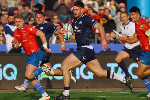 Matt Currie made his Scotland debut on the summer tour and scored his first try in the Test against Chile in Santiago. (Photo by Marcelo Hernandez/Getty Images for Scottish Rugby)