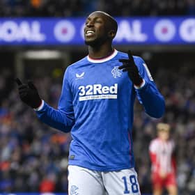 Rangers' Glen Kamara celebrates scoring his first goal of the season in the 2-0 win over St Johnstone. (Photo by Rob Casey / SNS Group)